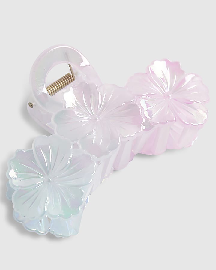 Girls Pink Ombre Flower Hair Clip