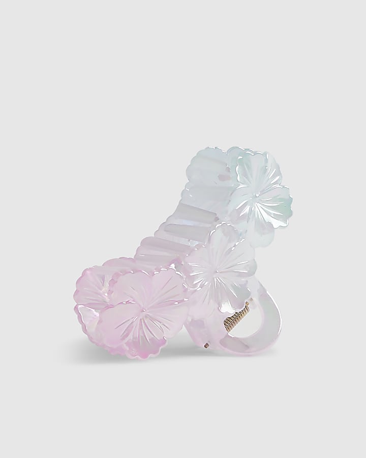 Girls Pink Ombre Flower Hair Clip