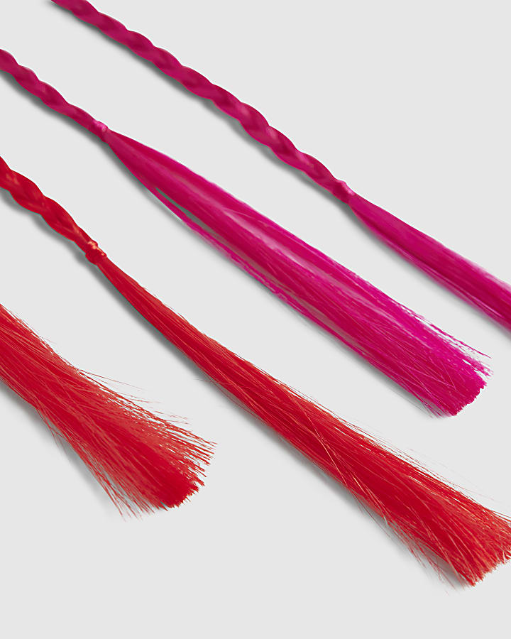 Girls Red Faux Hair Heart Hairband Pack of 3