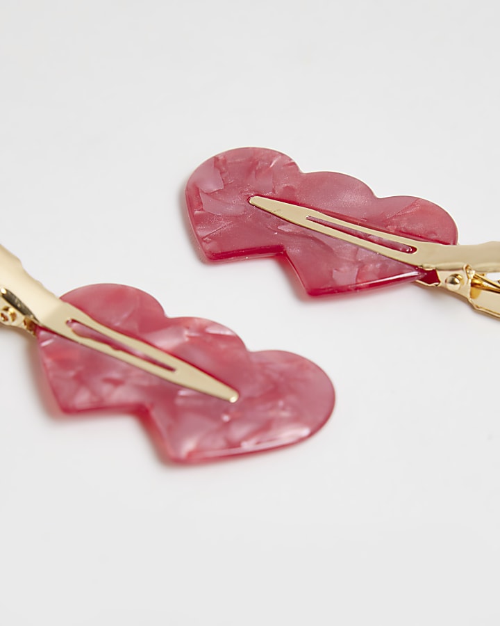 Girls Red Heart Slides Pack Of 2