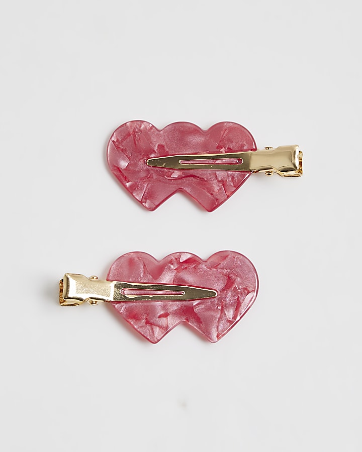 Girls Red Heart Slides Pack Of 2