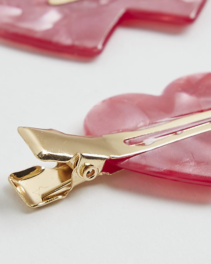 Girls Red Heart Slides Pack Of 2