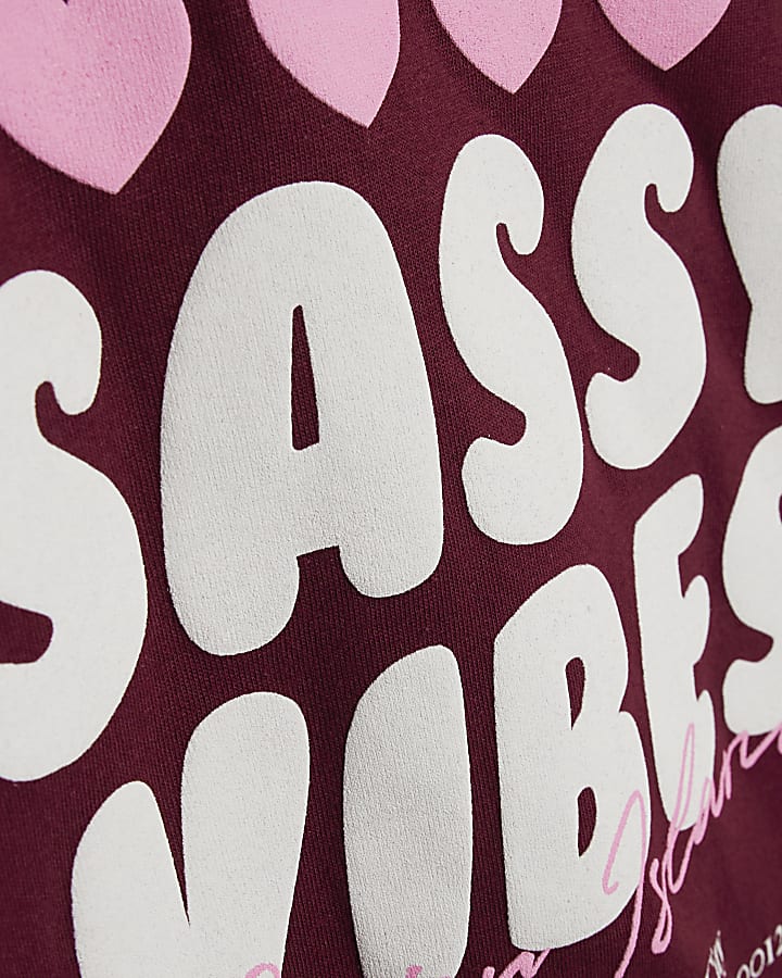 Girls Red Sassy Vibes T-Shirt