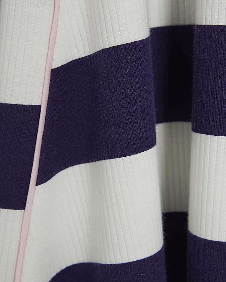 Girls Blue Stripe Polo Dress