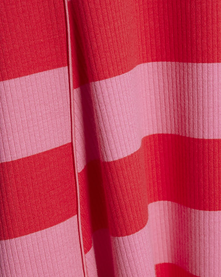 Girls Pink Stripe Polo Dress