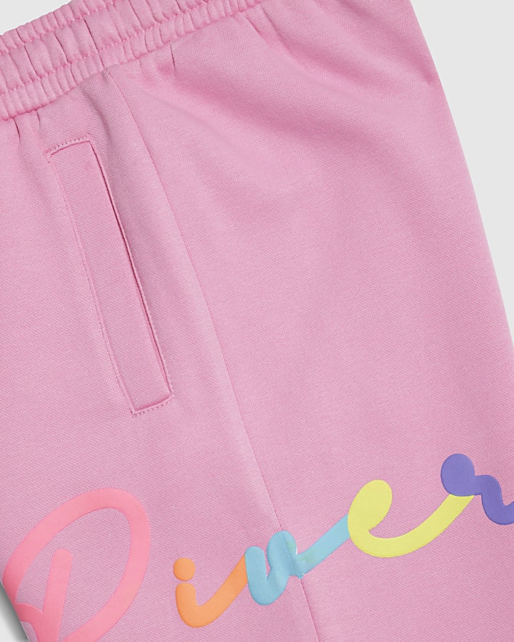 Girls Pink River Sweatshirt And Joggers Set