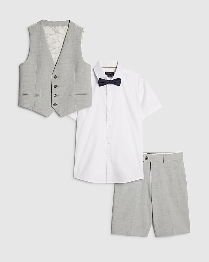 Boys Blue Tailored Waistcoat 4 Piece Set