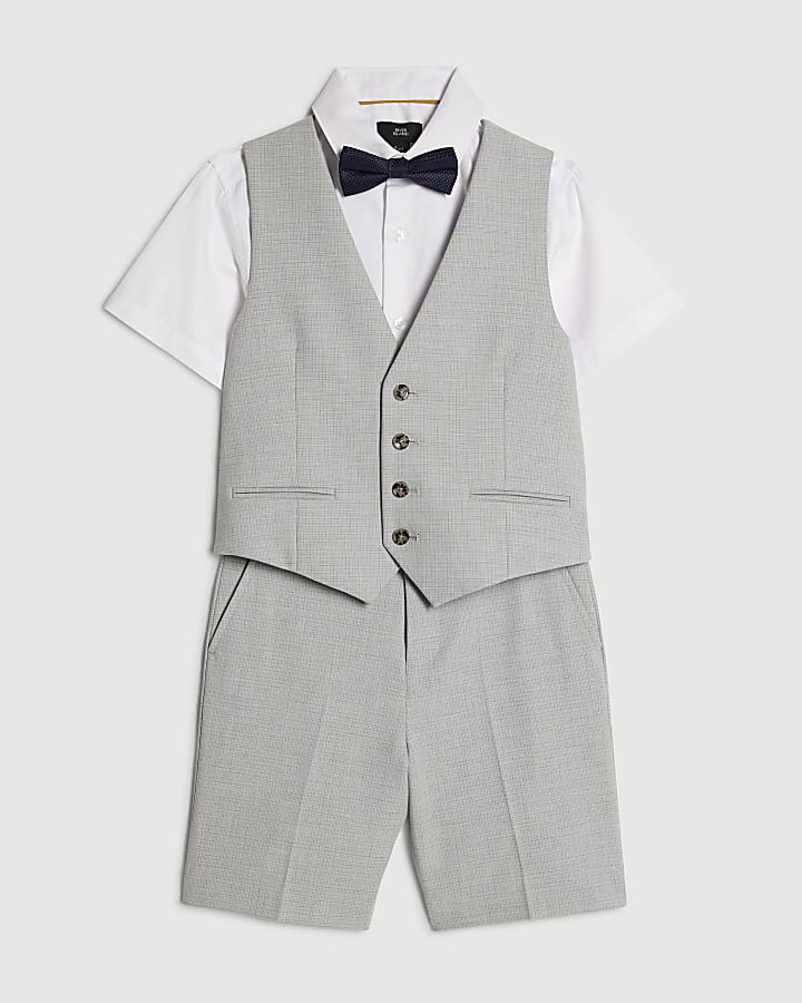 Boys Blue Tailored Waistcoat 4 Piece Set