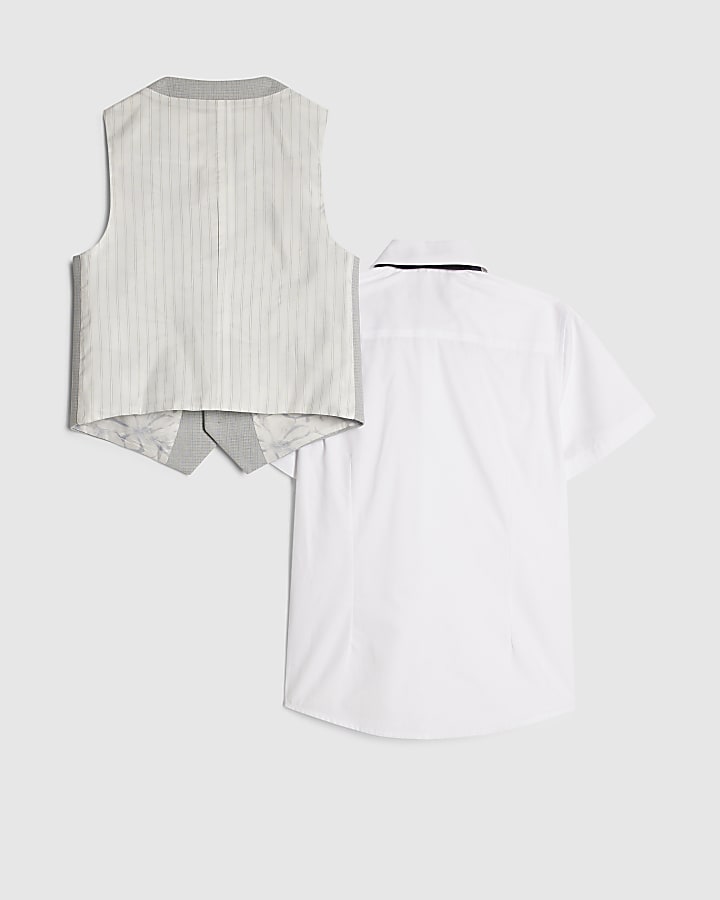 Boys Blue Tailored Waistcoat 3 Piece Set