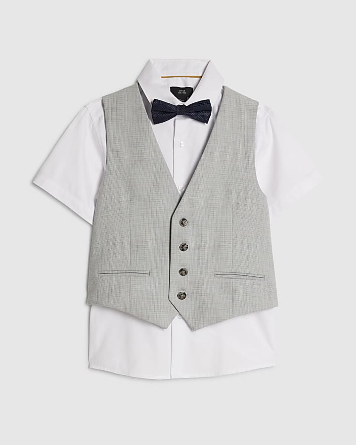Boys Blue Tailored Waistcoat 3 Piece Set
