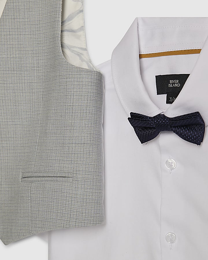 Mini Boys Blue Tailored Waistcoat 3 Piece Set