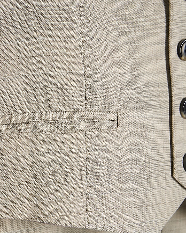 Mini Boys Beige Check Waistcoat 4 Piece Set