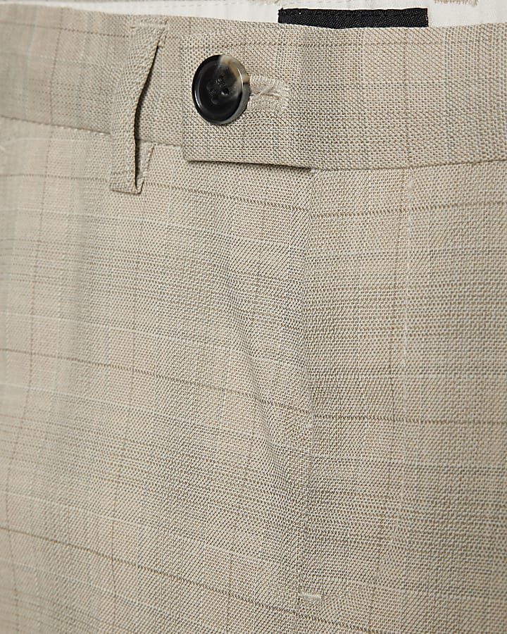 Boys Beige Check Waistcoat 3 Piece Set