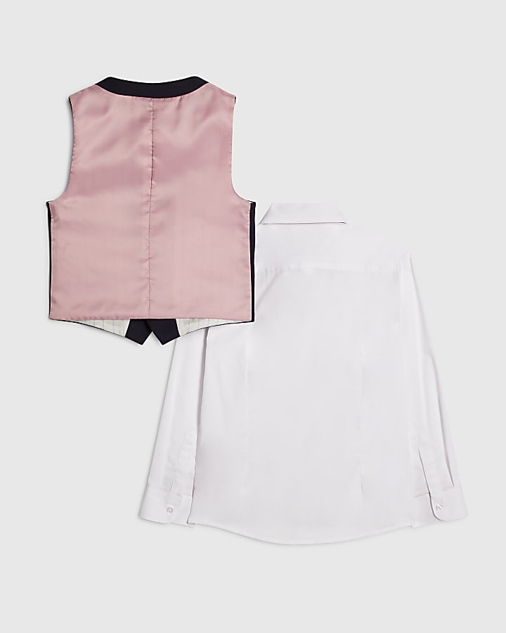 Boys Navy Tailored Waistcoat 3 Piece Set