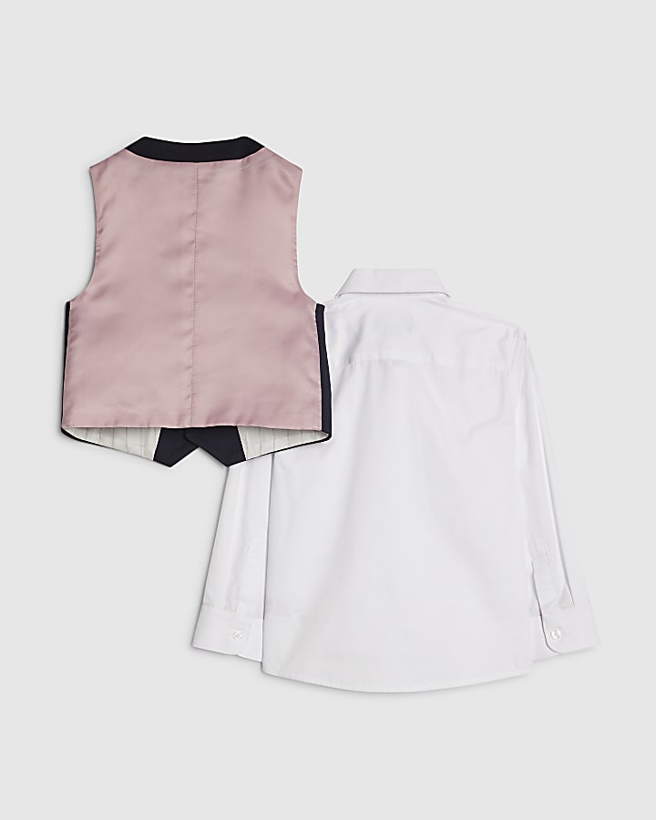 Mini Boys Navy Tailored Waistcoat 3 Piece Set