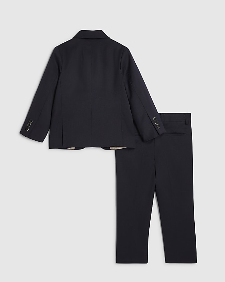 Mini Boys Navy Tailored Suit Jacket Set