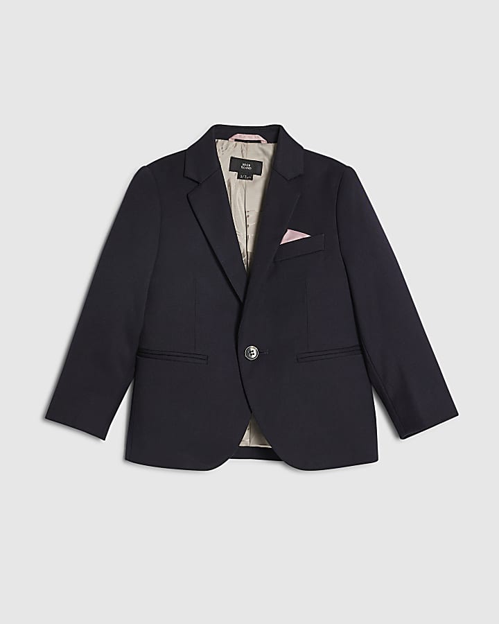 Mini Boys Navy Tailored Suit Jacket