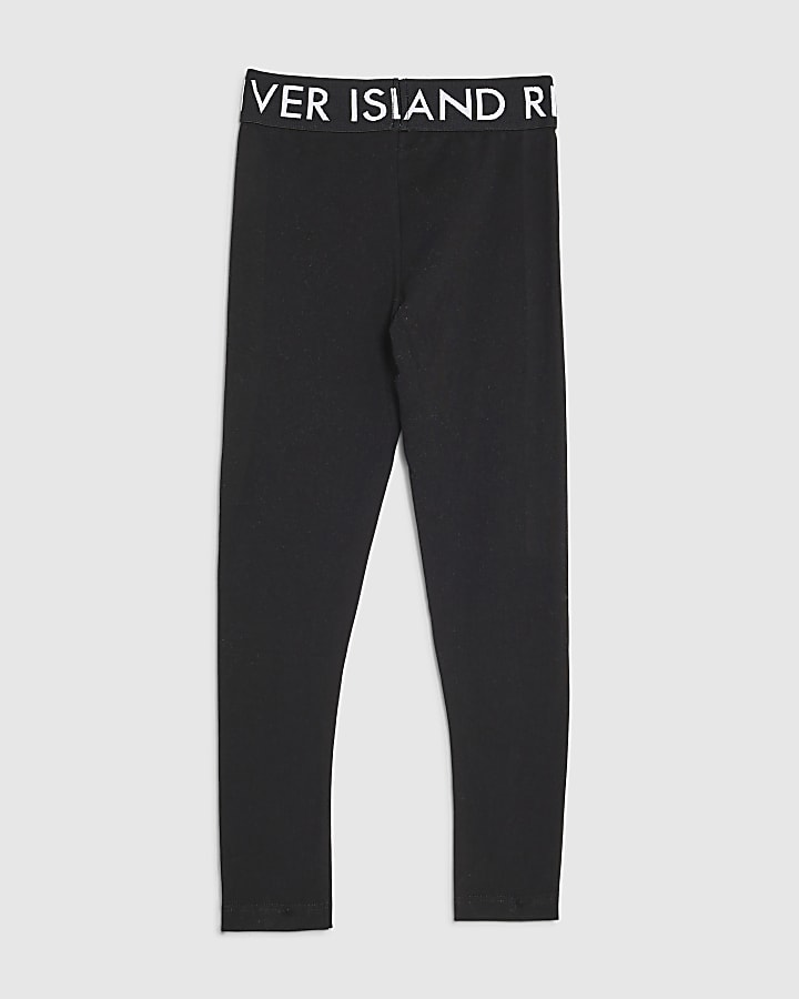 Girls Black Brooklyn Lips Leggings
