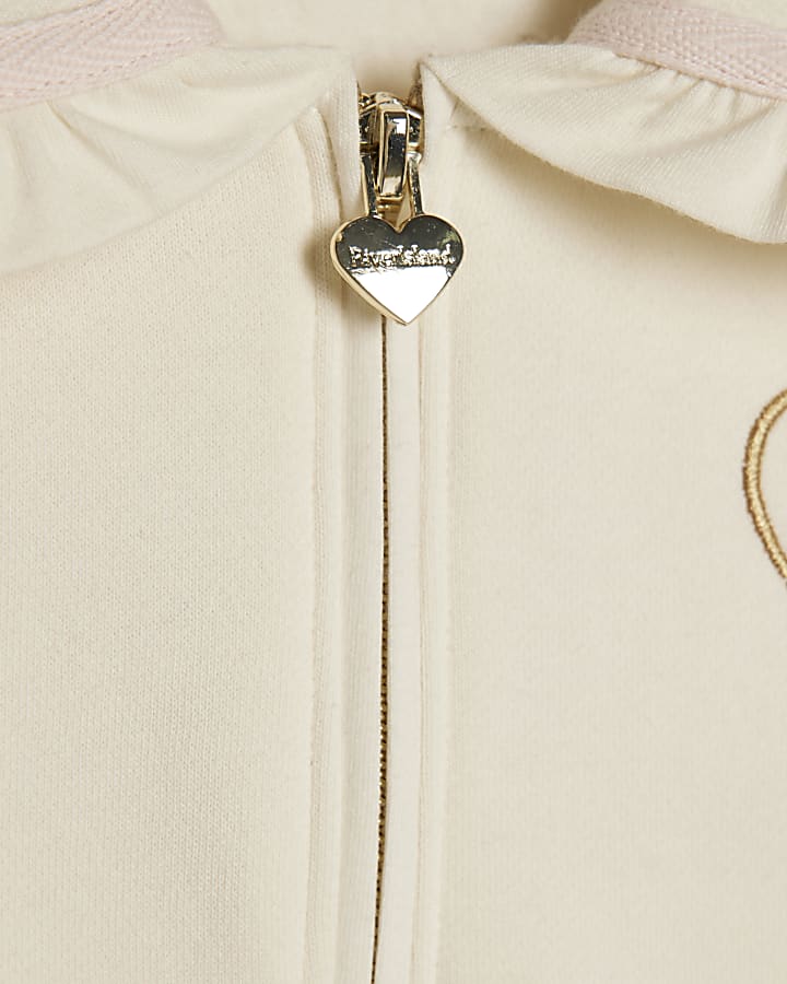 Girls Cream Collar Sweatshirt Set