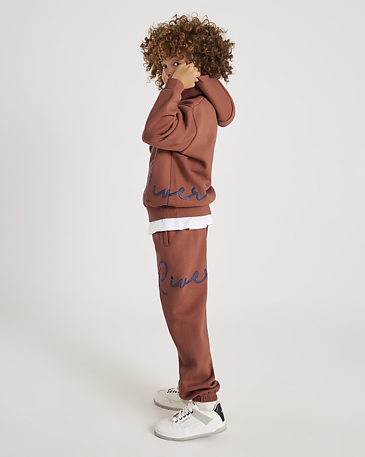 Boys Orange River Hoodie And Joggers Set