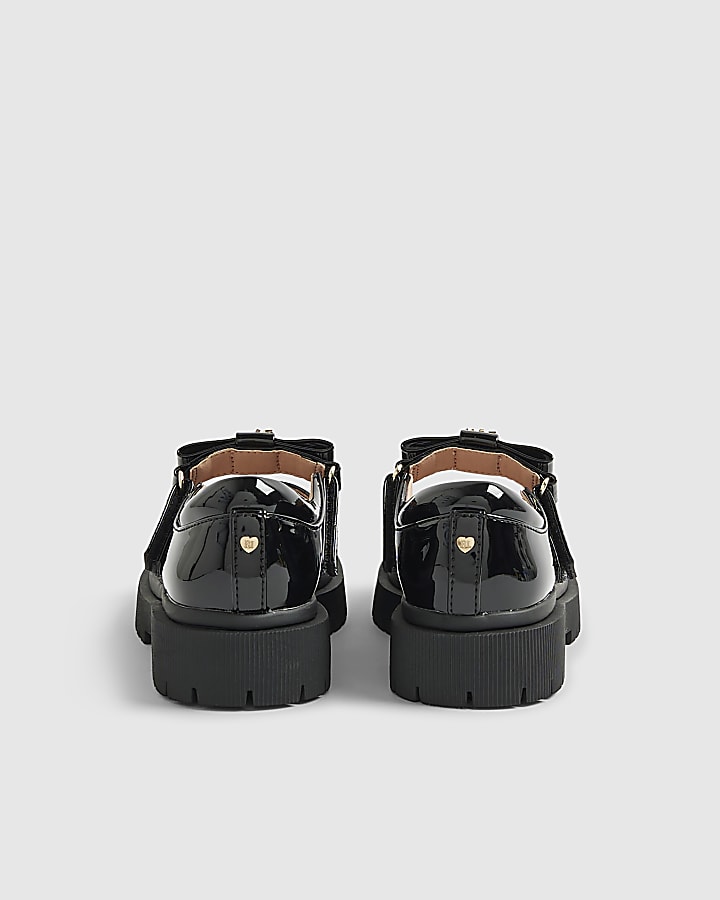 Girls Black Multiple Straps Mary Jane Shoes