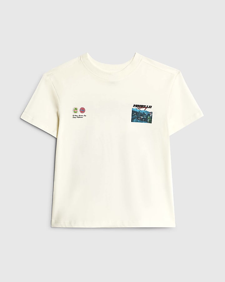 Mini Boys White Marcello Car T-Shirt