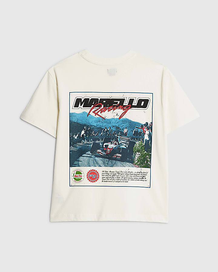 Boys White Marcello Car T-Shirt