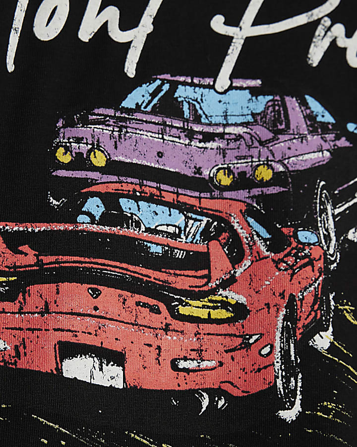 Mini Boys Black Mont Prix Car T-Shirt