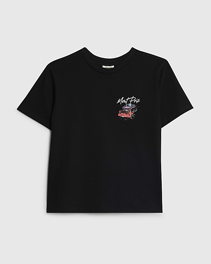 Mini Boys Black Mont Prix Car T-Shirt