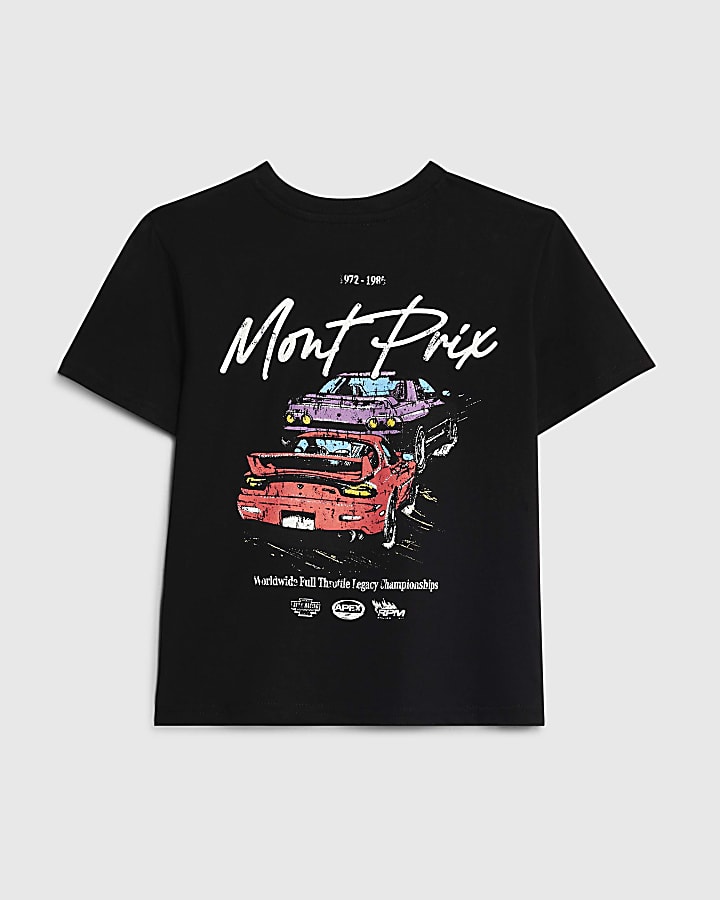 Mini Boys Black Mont Prix Car T-Shirt