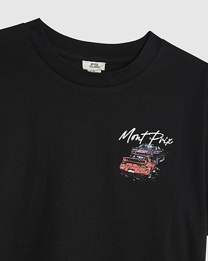 Boys Black Mont Prix Car T-Shirt
