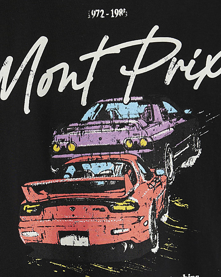 Boys Black Mont Prix Car T-Shirt