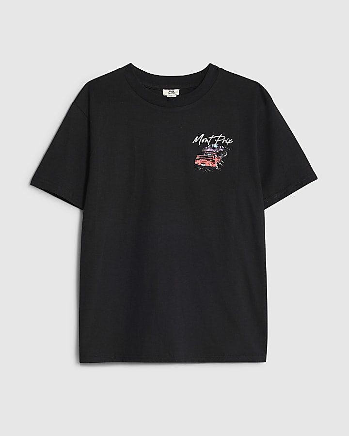 Boys Black Mont Prix Car T-Shirt