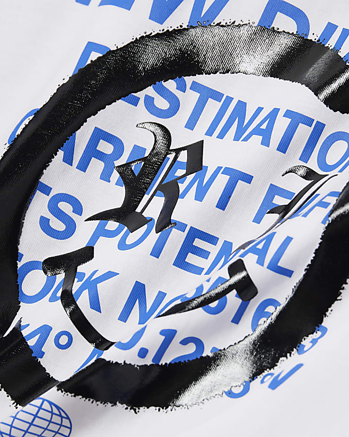 Boys White Graffiti Smile T-Shirt