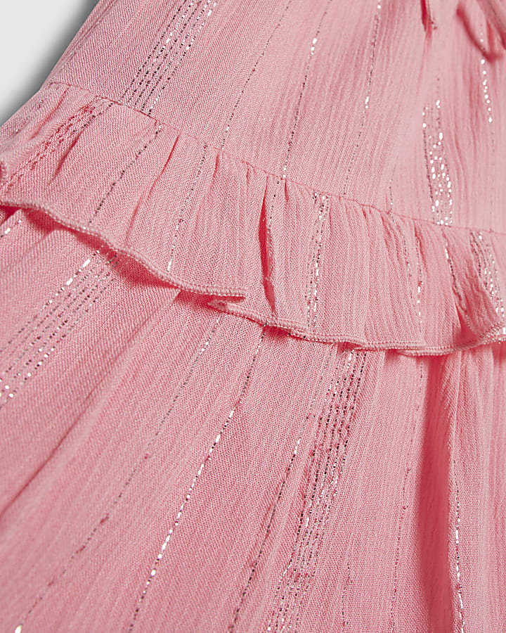 Girls Pink Tiered Dress