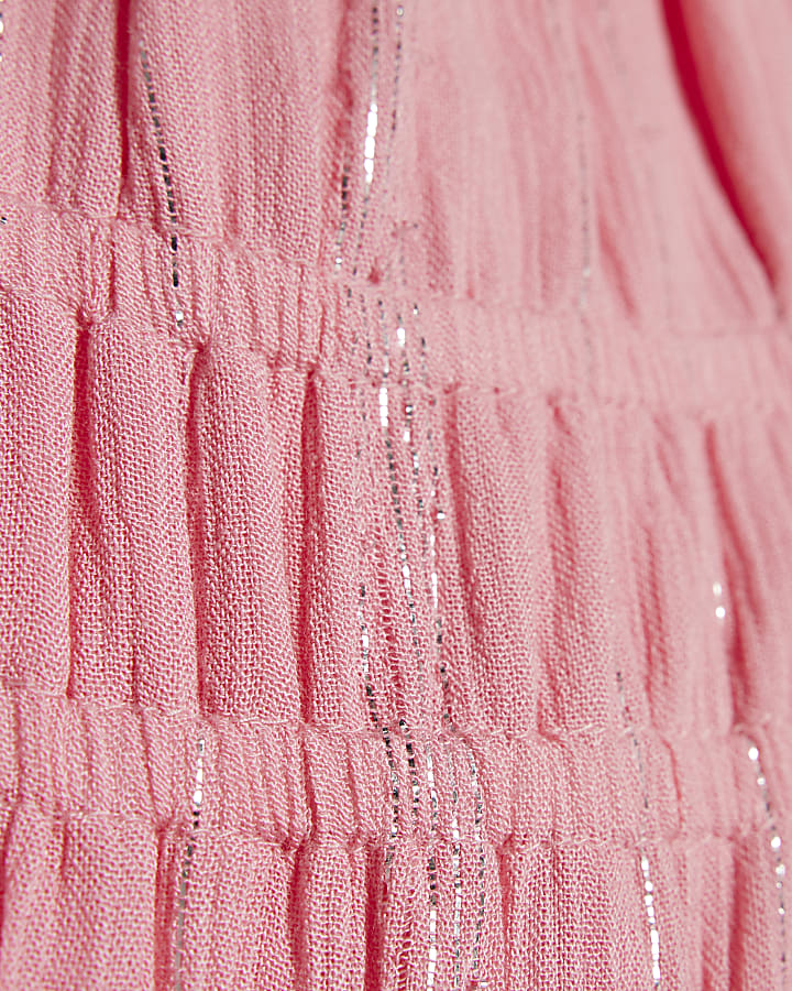 Girls Pink Tiered Dress