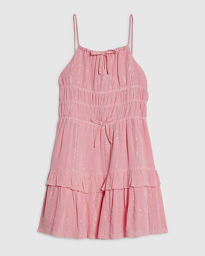 Girls Pink Tiered Dress