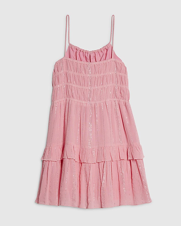 Girls Pink Tiered Dress