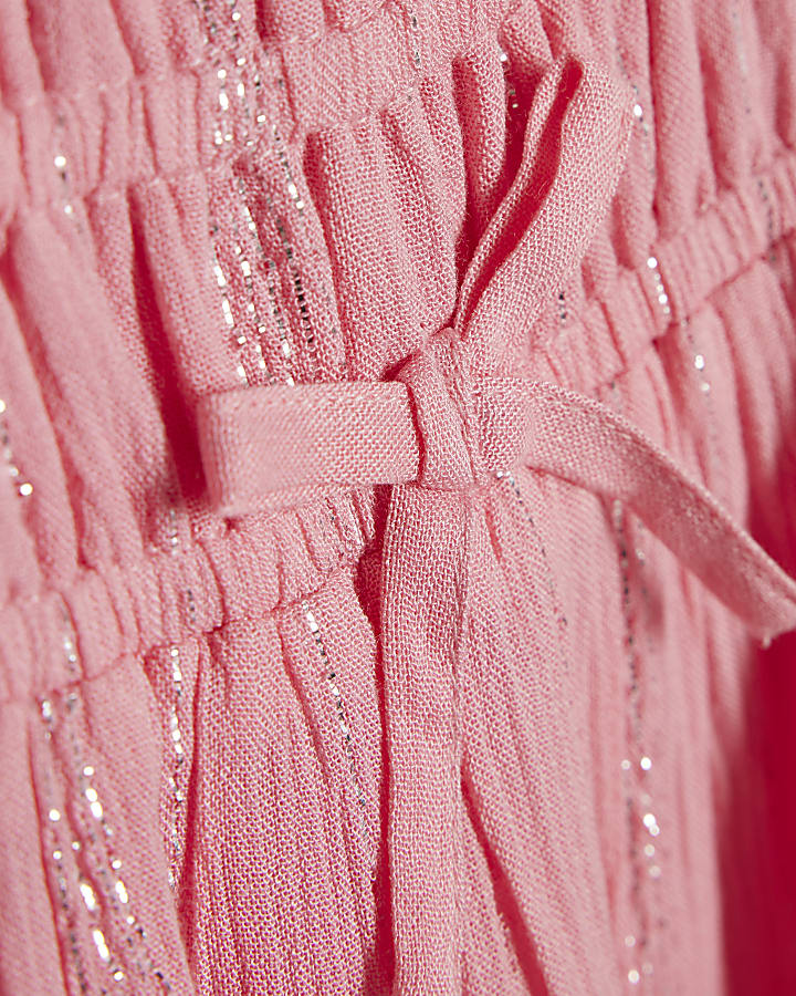 Mini Girls Pink Tiered Dress