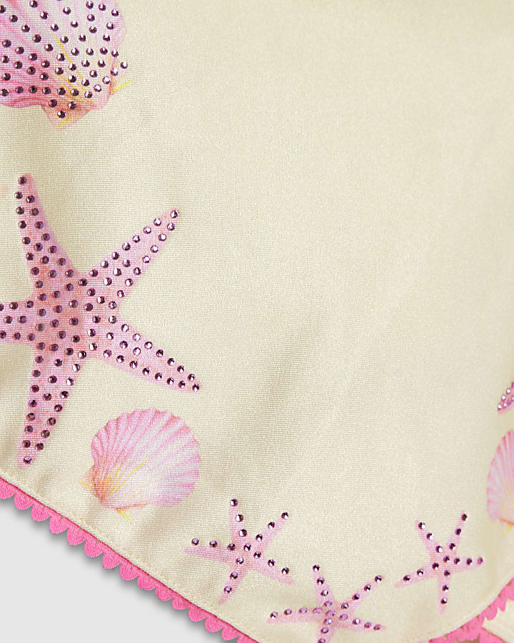 Girls Yellow Hanky Hem Bikini Skirt Set