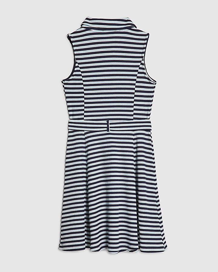 Girls Blue Stripe Dress