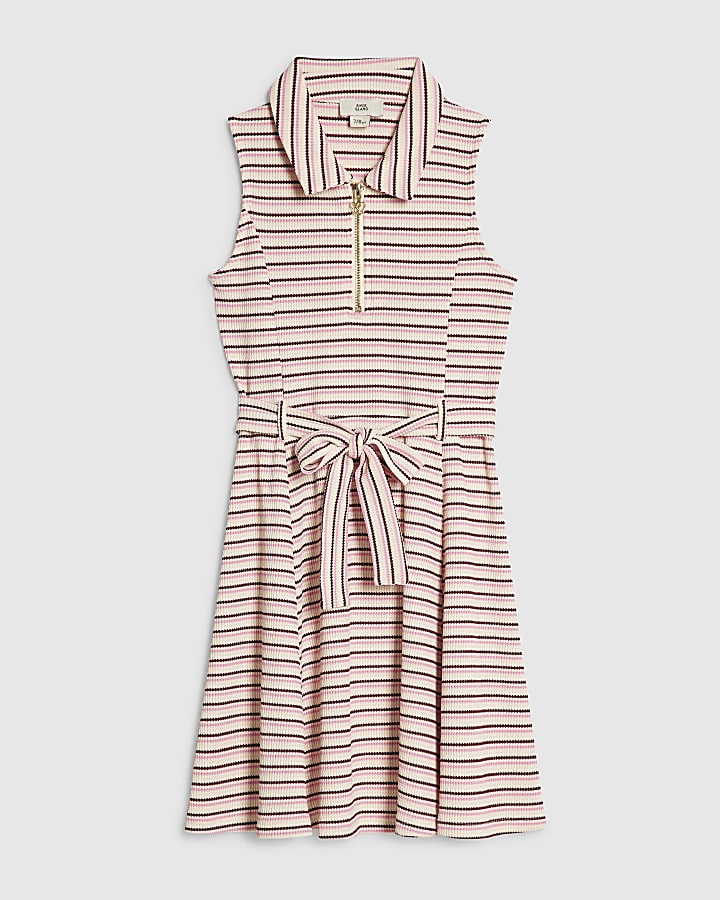 Girls Pink Stripe Dress