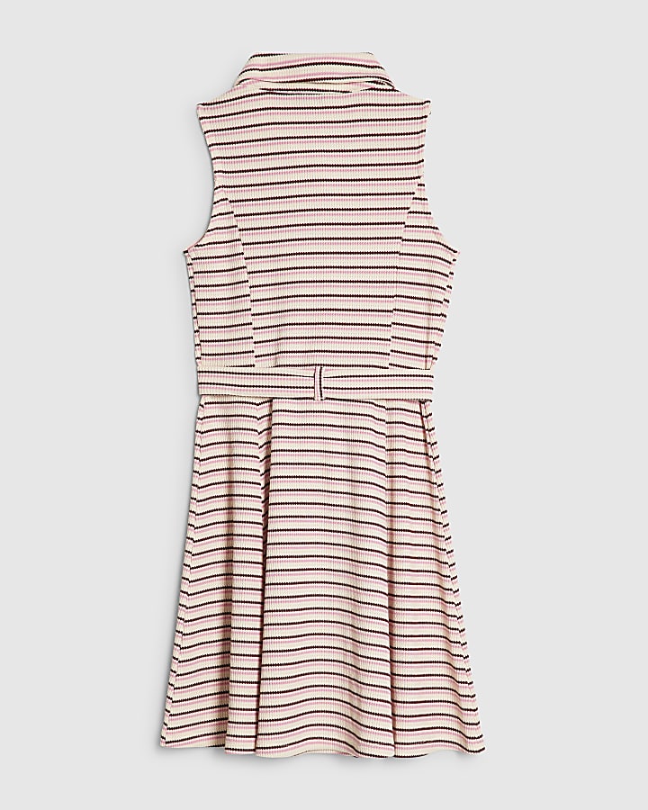 Girls Pink Stripe Dress
