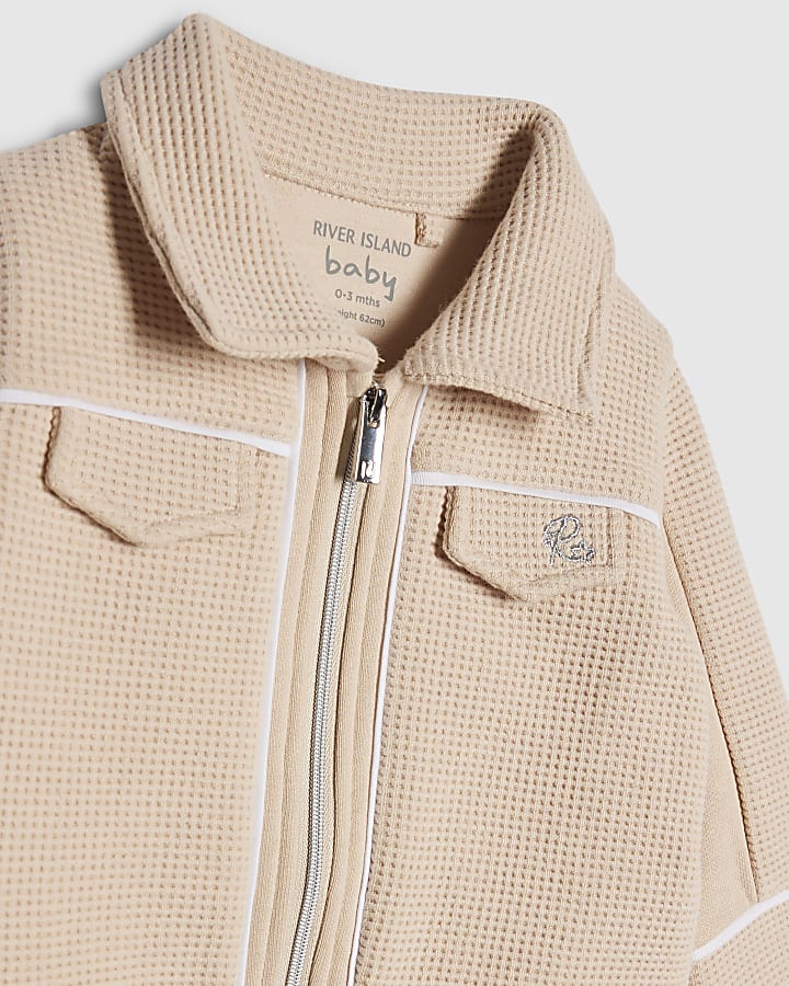 Baby Boys Cream 3 Piece Shacket Set