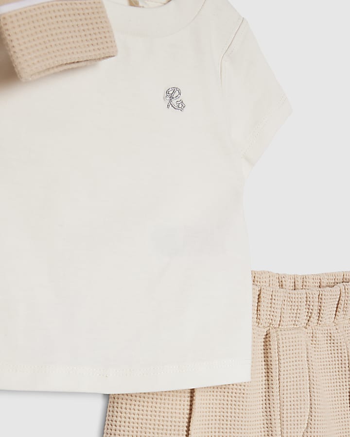 Baby Boys Cream 3 Piece Shacket Set