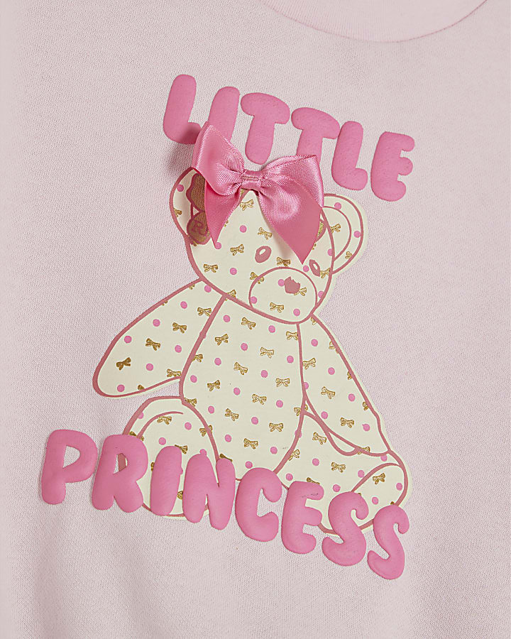 Mini Girls Pink Little Princess Bear Set