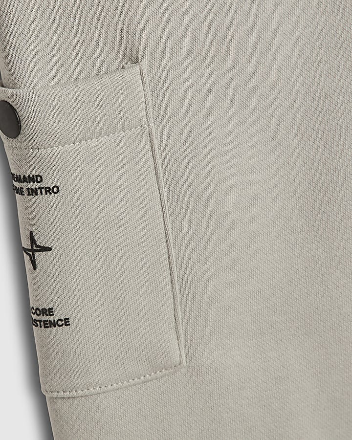 Mini Boys Green Funnel Badge Sweatshirt Set