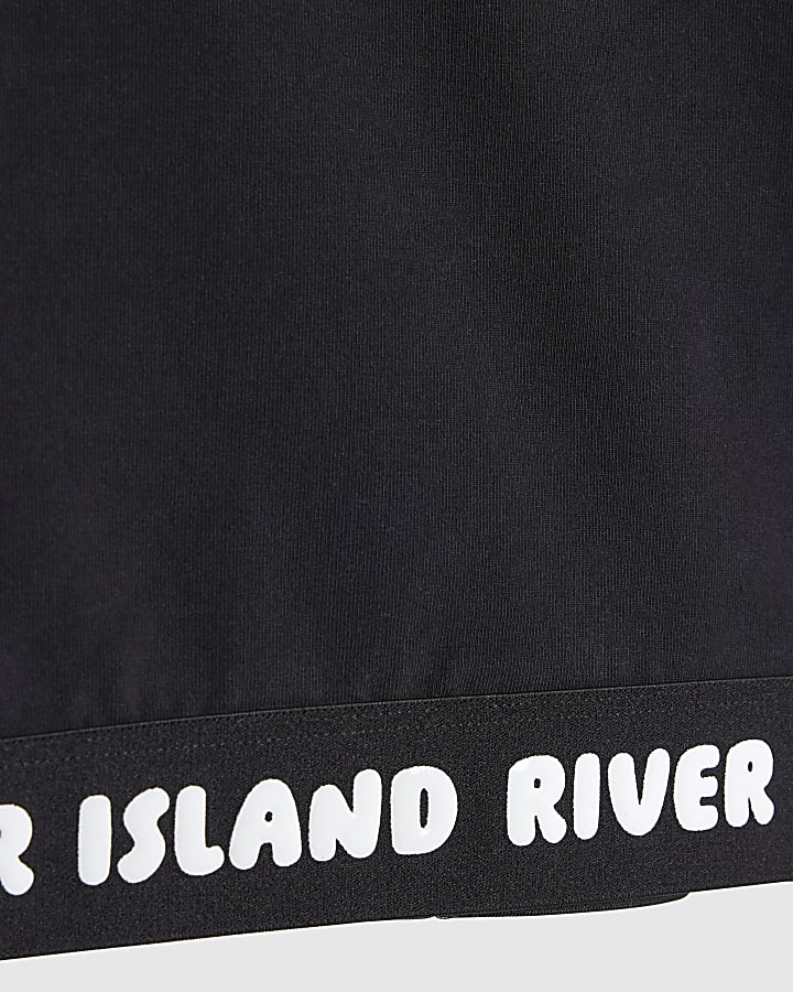 Girls Black Bubble Waistband T-Shirt