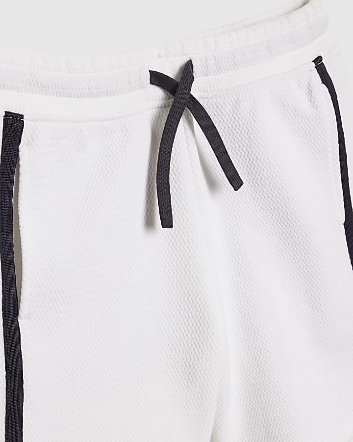 Boys White Baseball Polo Shirt Set