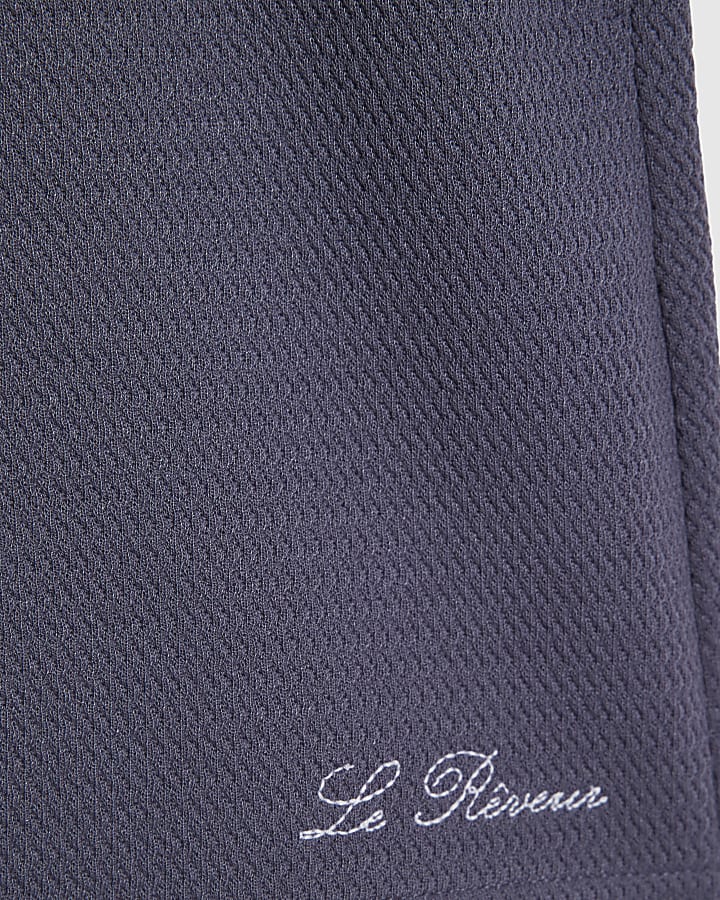 Boys Blue Textured Shirt Set